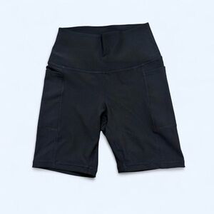 Danskin Women's Black Mid-Thigh Active Bike Shorts with Pockets